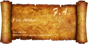 Fox Andor névjegykártya